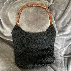 Crochet Purse with Wooden Handle